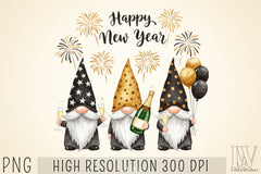 New Year Gnomes Clipart Bundle - CraftNest - Digital Crafting and Art