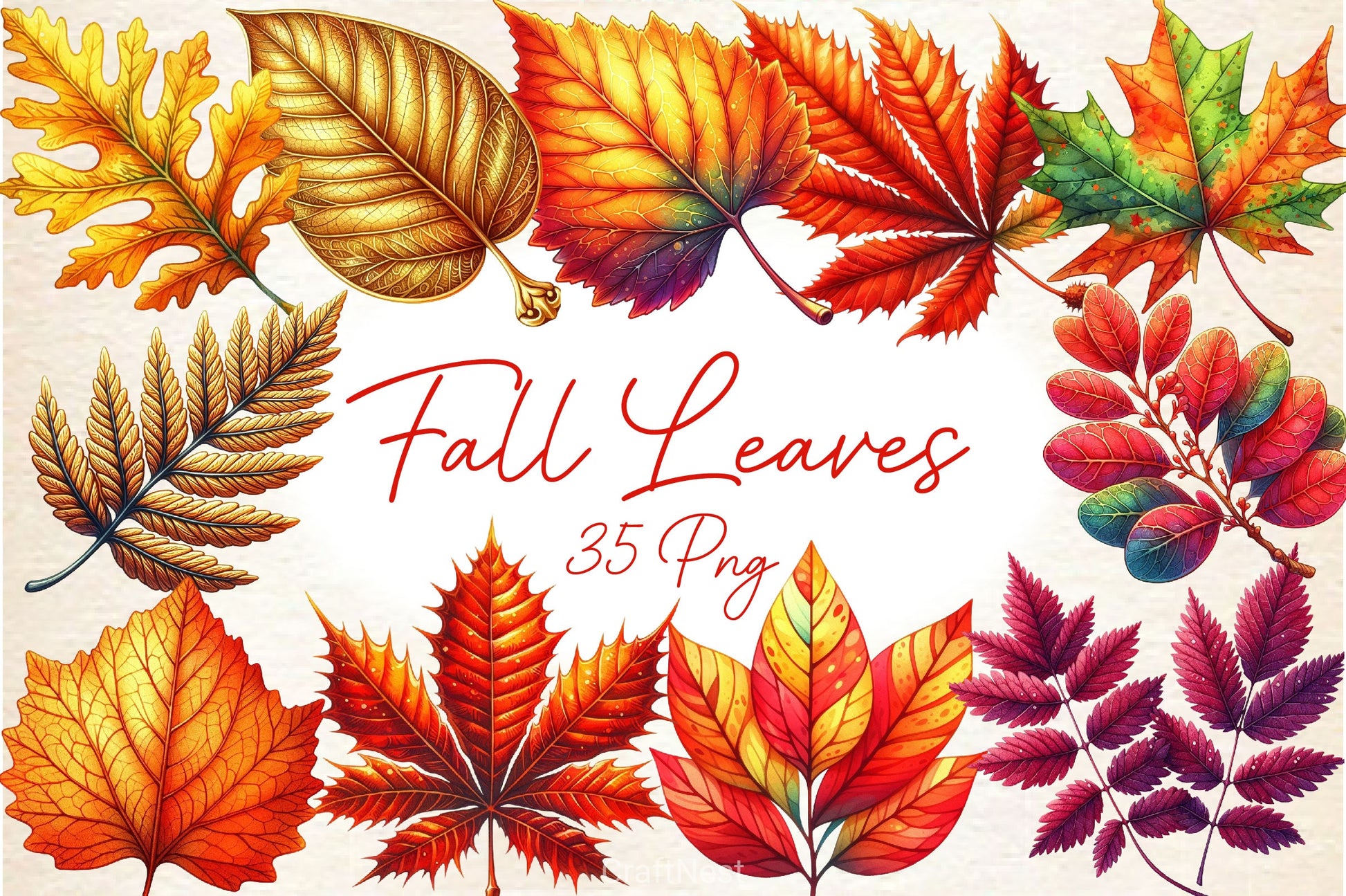 Fall Leaves Clipart Bundle - CraftNest - Digital Crafting and Art