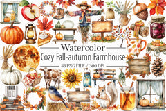 Cozy Fall Farmhouse Clipart Bundle - CraftNest - Digital Crafting and Art