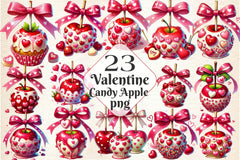 Valentine Candy Apple Clipart Bundle - CraftNest - Digital Crafting and Art