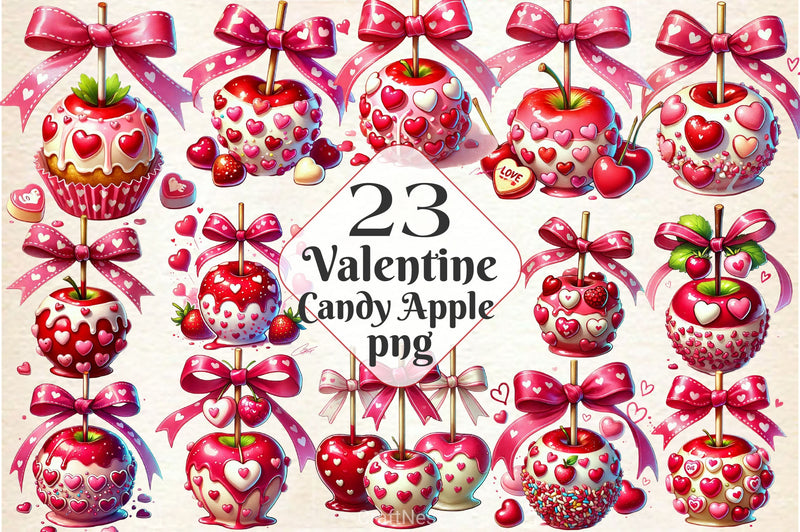 Valentine Candy Apple Clipart Bundle - CraftNest - Digital Crafting and Art