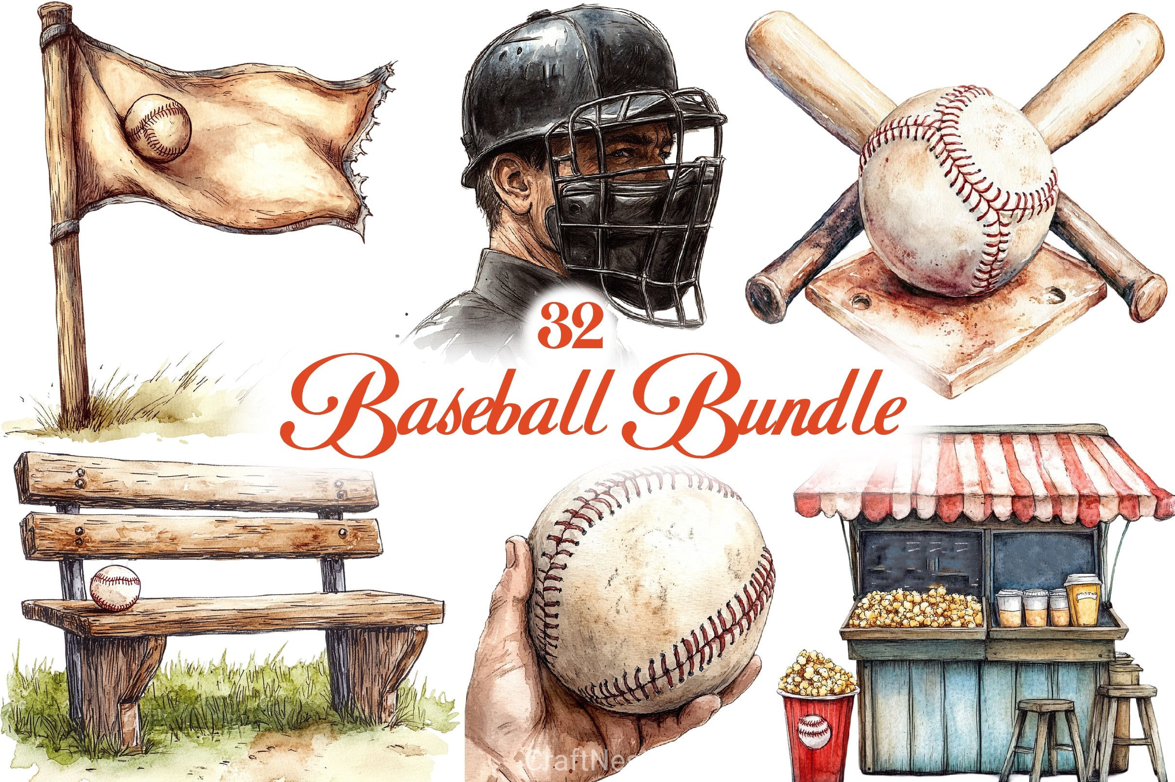 Baseball Clipart Bundle 1 - CraftNest - Digital Crafting and Art