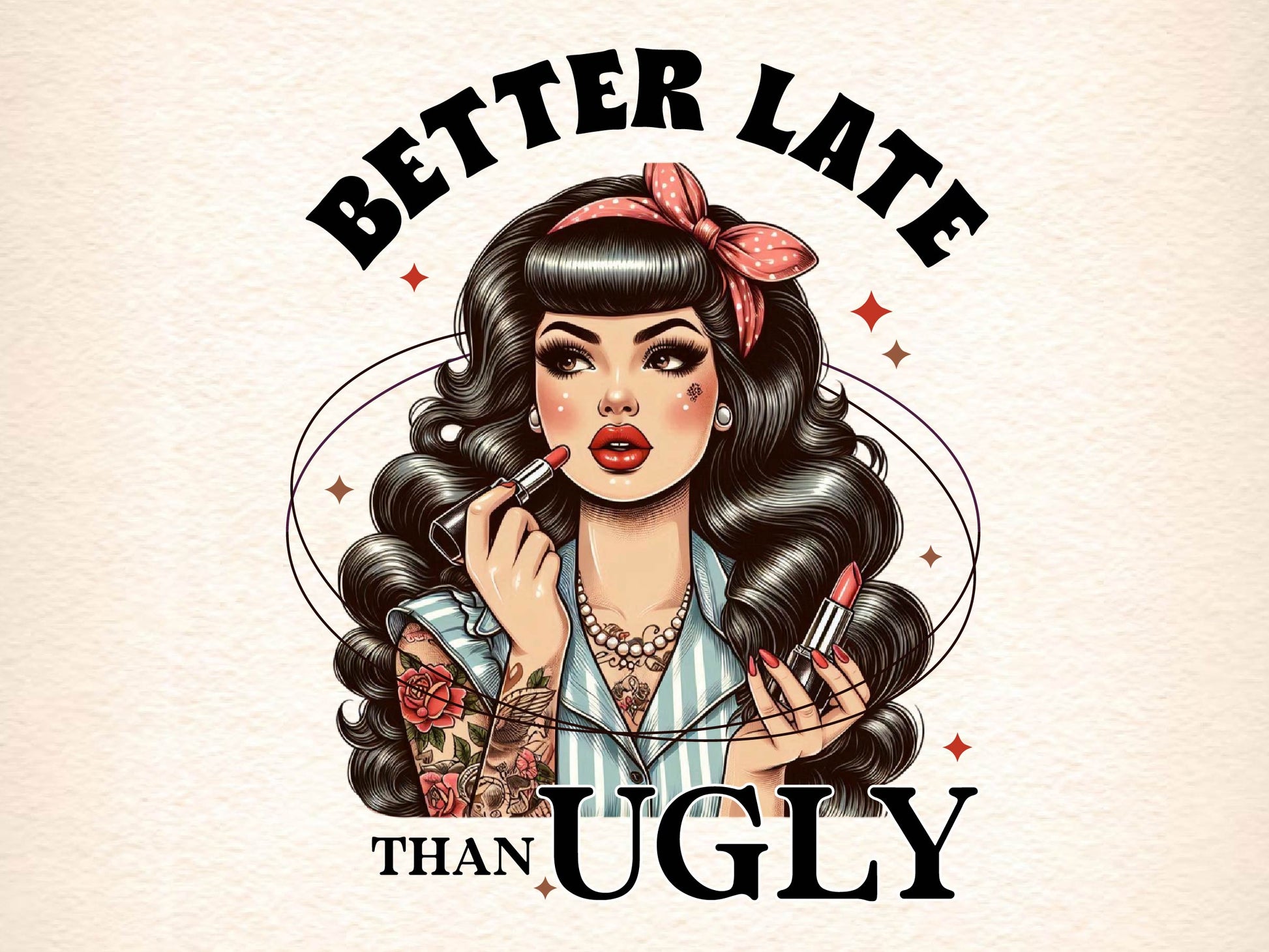 Coquette Girl Better Late Than Ugly Clipart Bundle - CraftNest - Digital Crafting and Art
