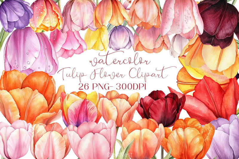 Tulip Flower Clipart Bundle 5 - CraftNest - Digital Crafting and Art