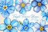 Forget Me Not Flower Bloom Clipart Bundle