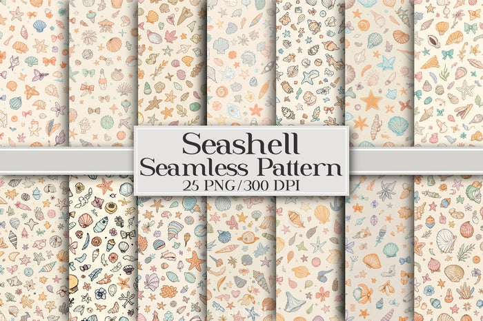 Seashell Seamless Pattern Digital Paper