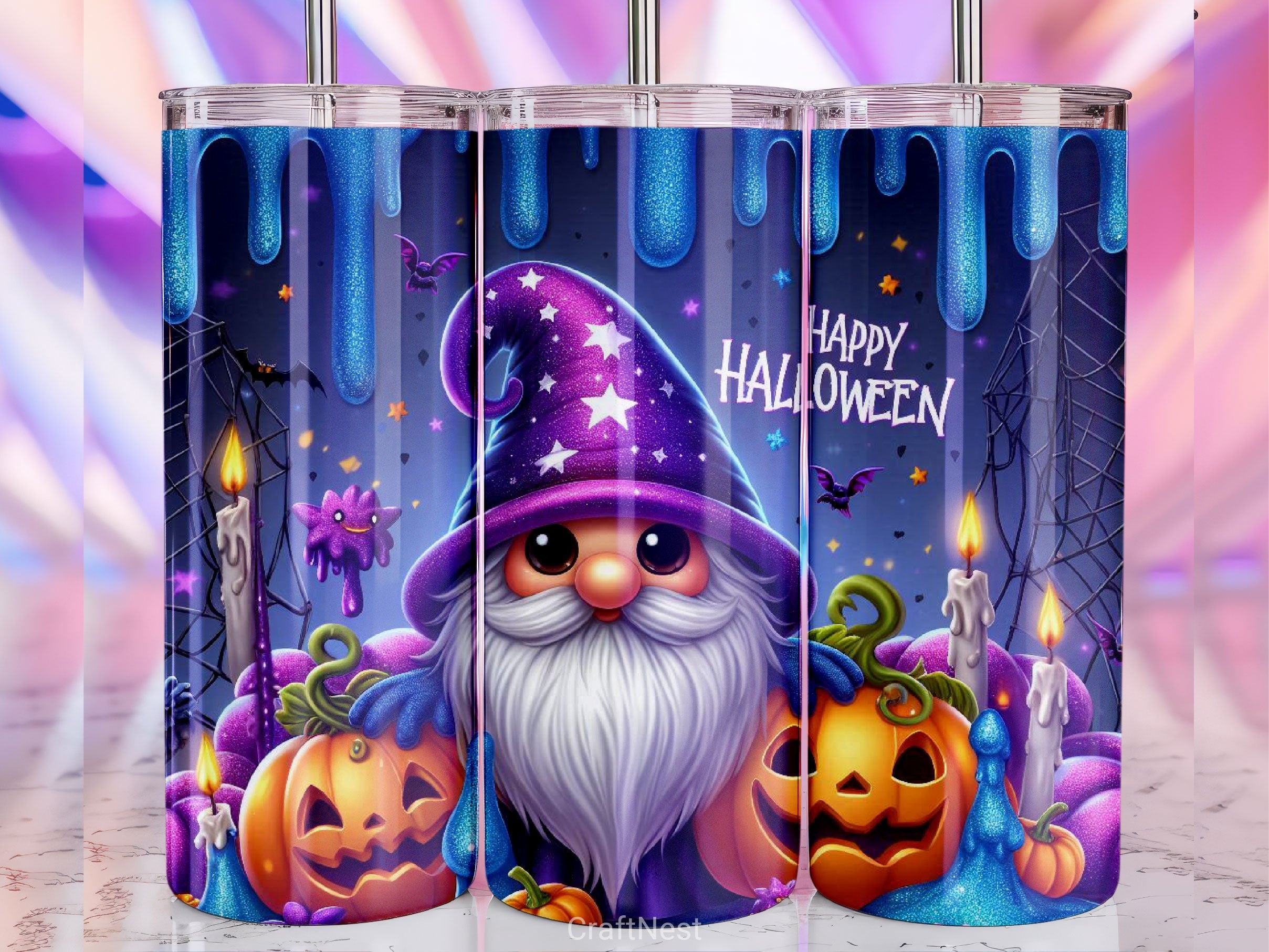 Halloween Gnome Tumbler Wrap Bundle 7 - CraftNest - Digital Crafting and Art