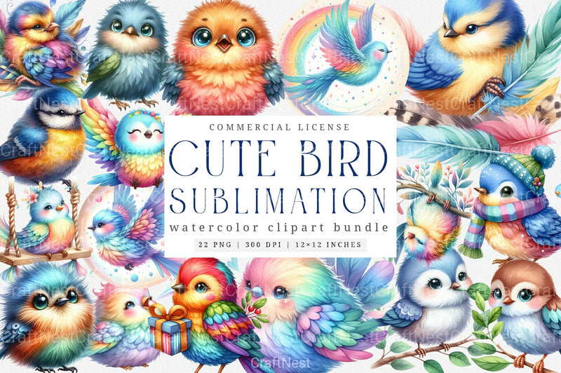 Cute Bird Clipart Bundle - CraftNest - Digital Crafting and Art