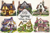 Spring Village House Clipart Bundle