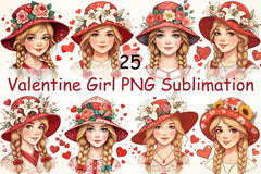Valentine Girl Clipart Bundle 4 - CraftNest - Digital Crafting and Art
