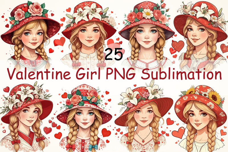 Valentine Girl Clipart Bundle 4 - CraftNest - Digital Crafting and Art