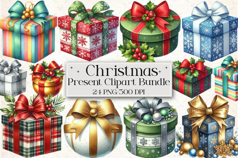 Christmas Gift Clipart Bundle - CraftNest - Digital Crafting and Art