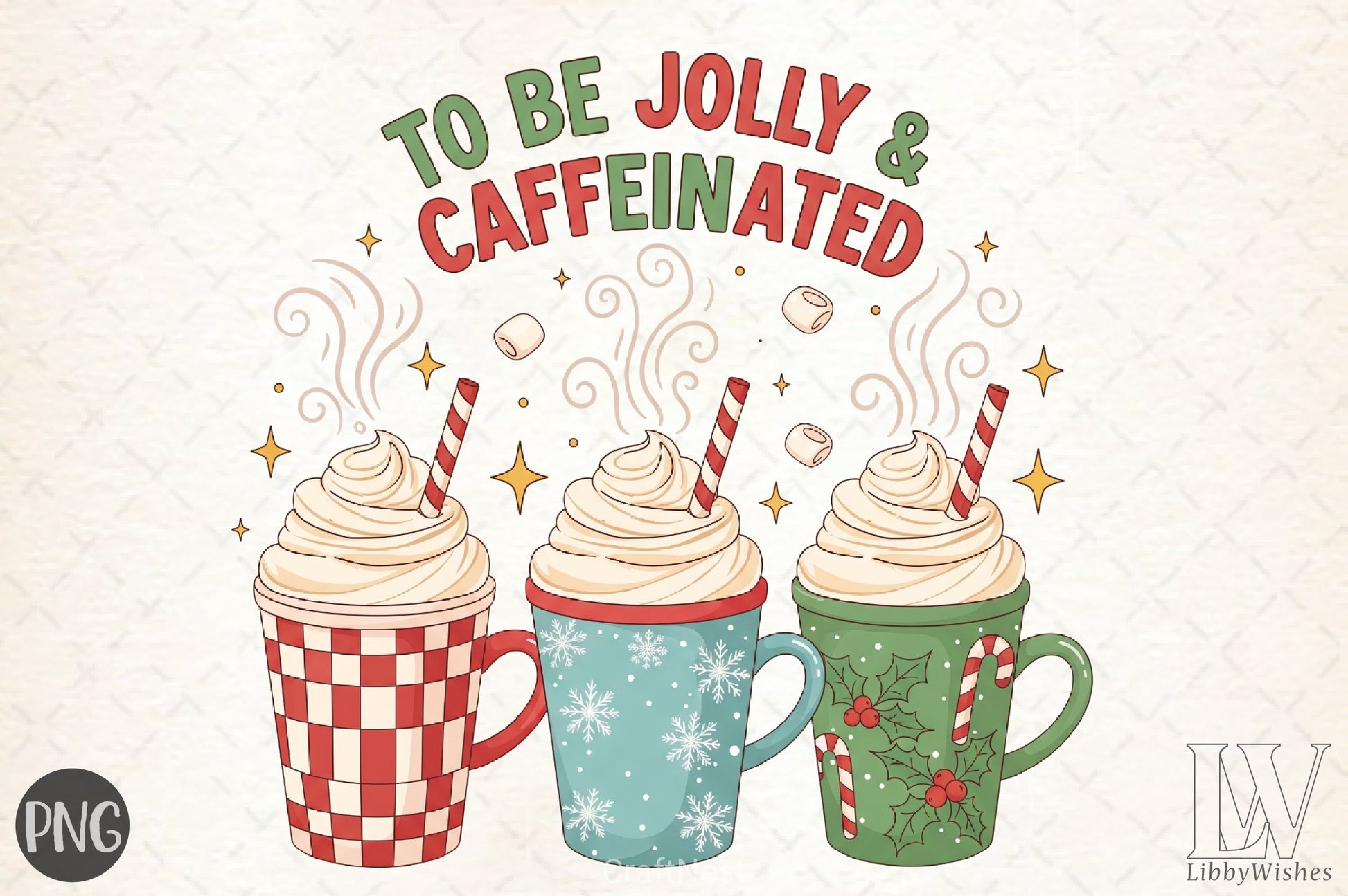Jolly & Caffeinated Christmas Coffee Clipart Bundle - CraftNest - Digital Crafting and Art
