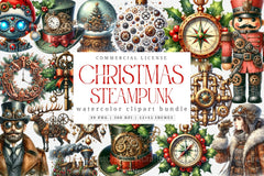 Steampunk Christmas Snowman Clipart Bundle - CraftNest - Digital Crafting and Art