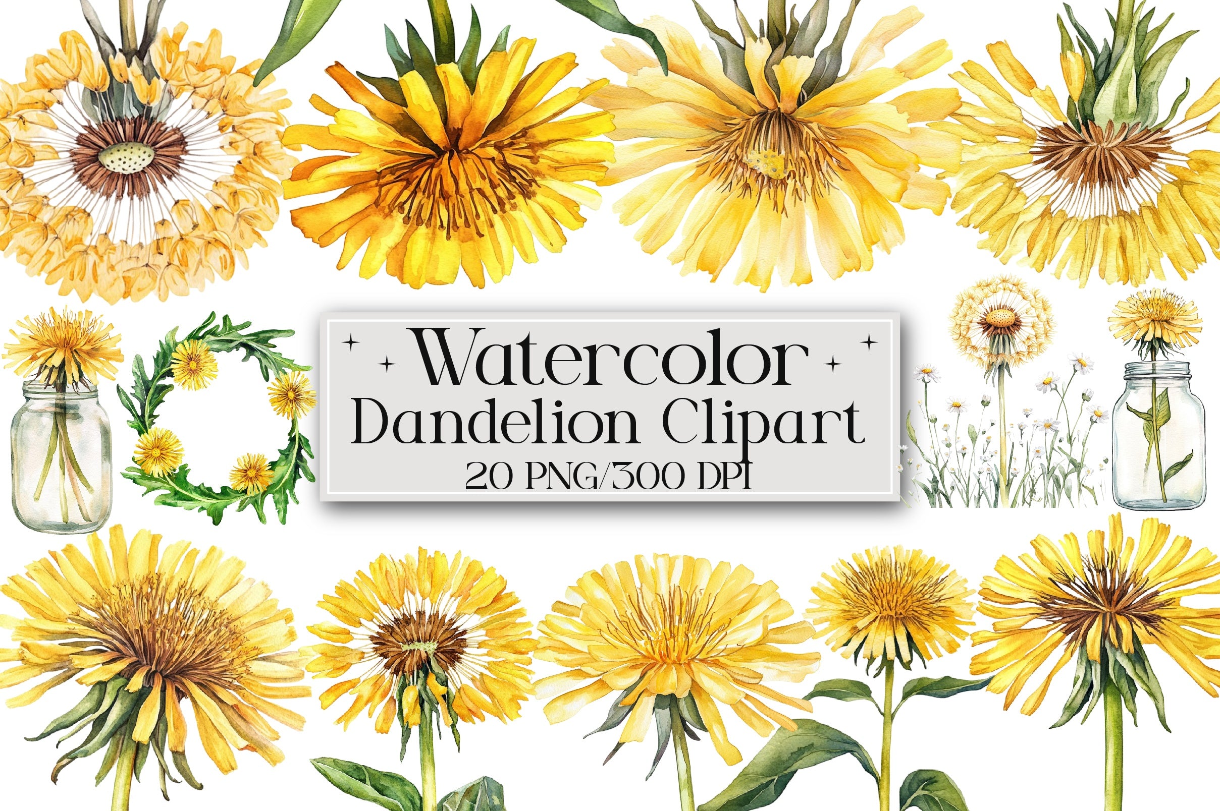 Dandelion Clipart Bundle - CraftNest - Digital Crafting and Art