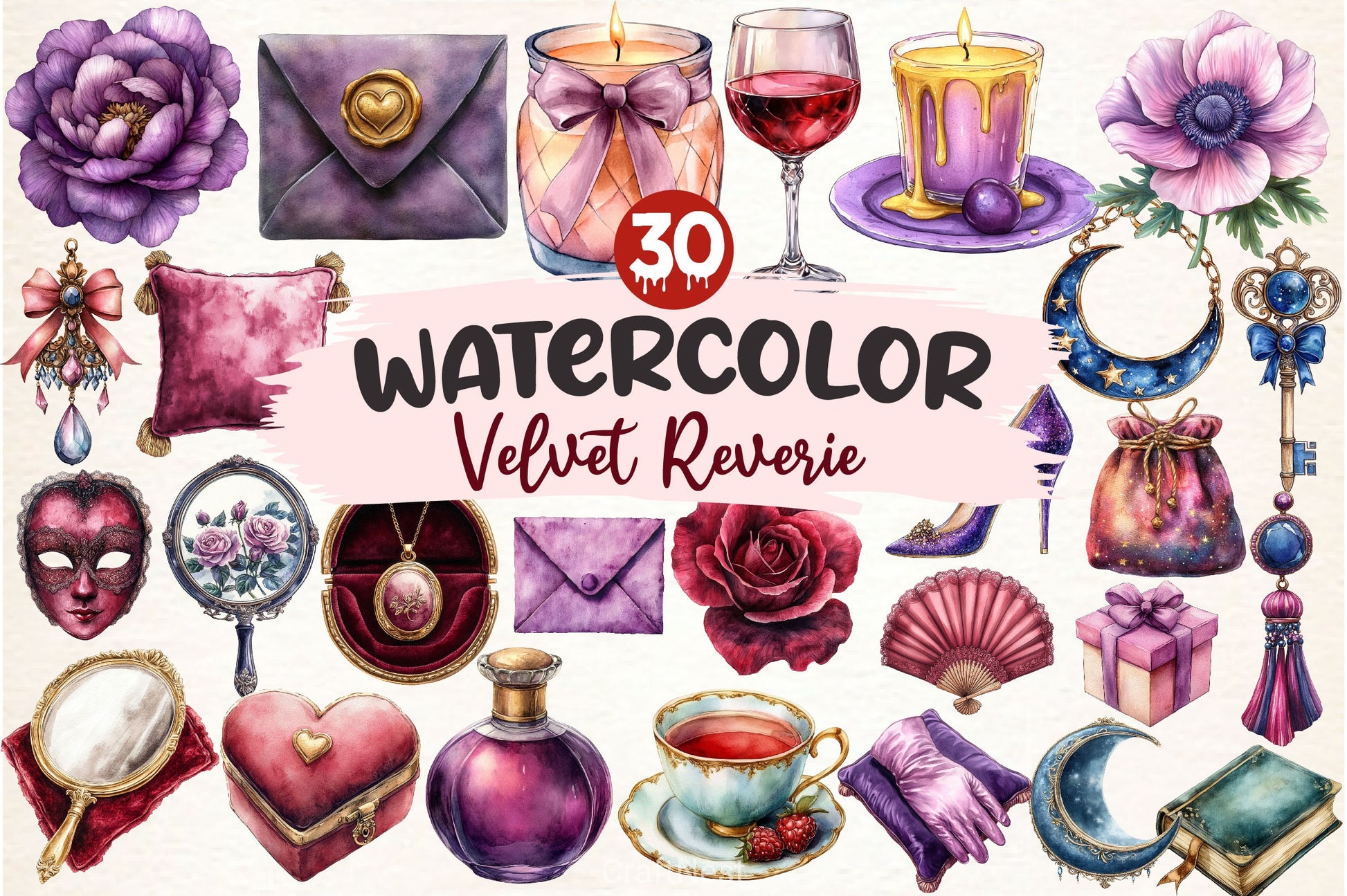 Velvet Reverie Clipart Bundle - CraftNest - Digital Crafting and Art