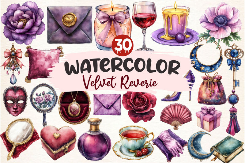 Velvet Reverie Clipart Bundle - CraftNest - Digital Crafting and Art