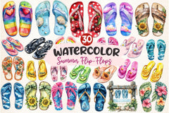 Summer Flip Flops Clipart Bundle 2 - CraftNest - Digital Crafting and Art