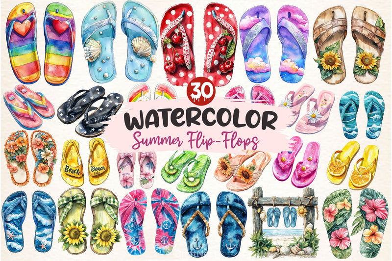 Summer Flip Flops Clipart Bundle 2 - CraftNest - Digital Crafting and Art