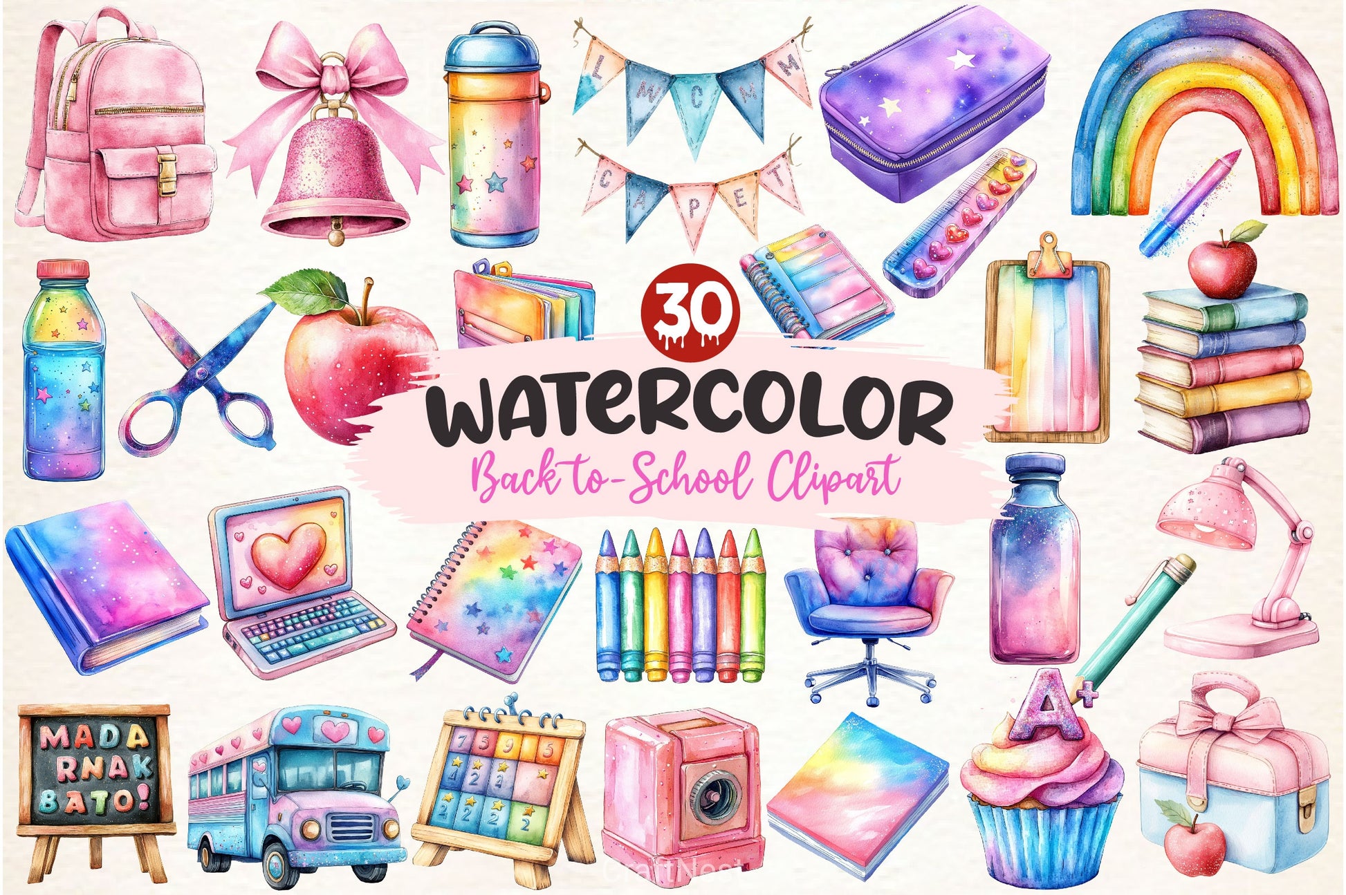 Back To School Clipart Bundle 3 - CraftNest - Digital Crafting and Art