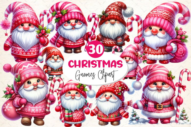 Christmas Gnomes Clipart Bundle 11 - CraftNest - Digital Crafting and Art