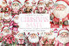 Pink Trendy Christmas Santa Clipart Bundle