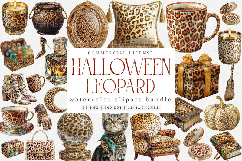 Leopard Print Halloween Clipart Bundle - CraftNest - Digital Crafting and Art