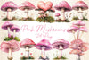 Charming Pink Mushrooms Clipart Bundle