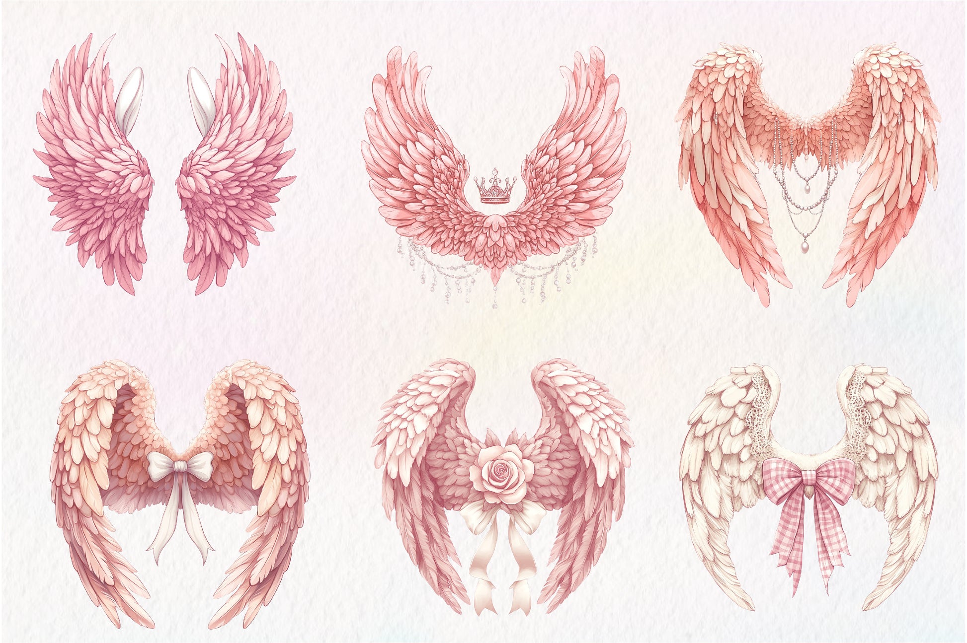 Coquette Angel Wings Clipart Bundle - CraftNest - Digital Crafting and Art
