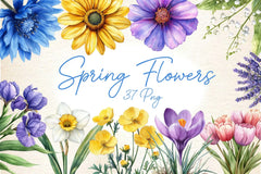 Spring Flowers Clipart Bundle 4 - CraftNest - Digital Crafting and Art
