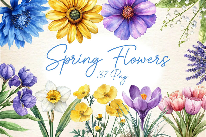 Spring Flowers Clipart Bundle 4 - CraftNest - Digital Crafting and Art