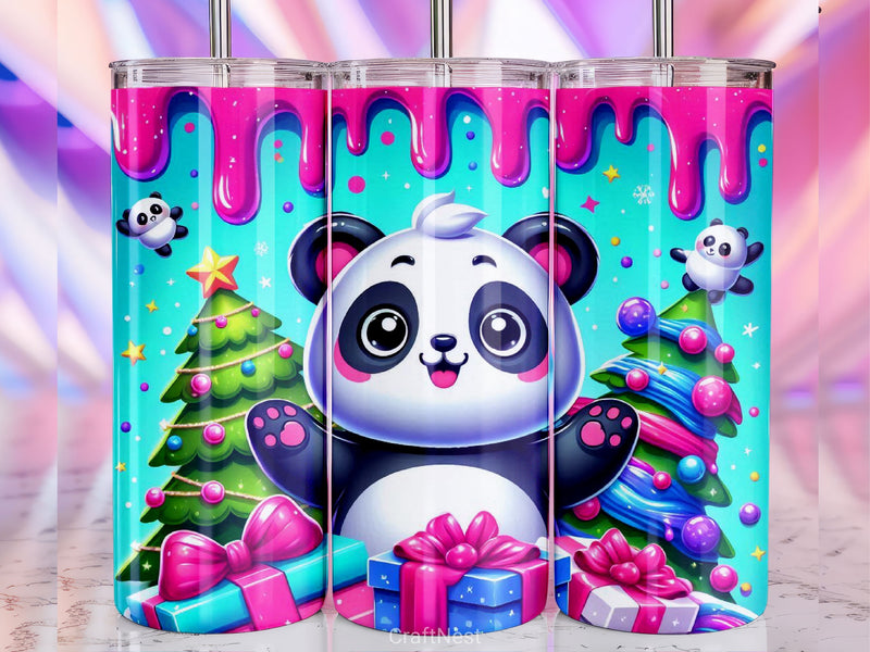 Christmas Panda Tumbler Wrap Bundle 2 - CraftNest - Digital Crafting and Art