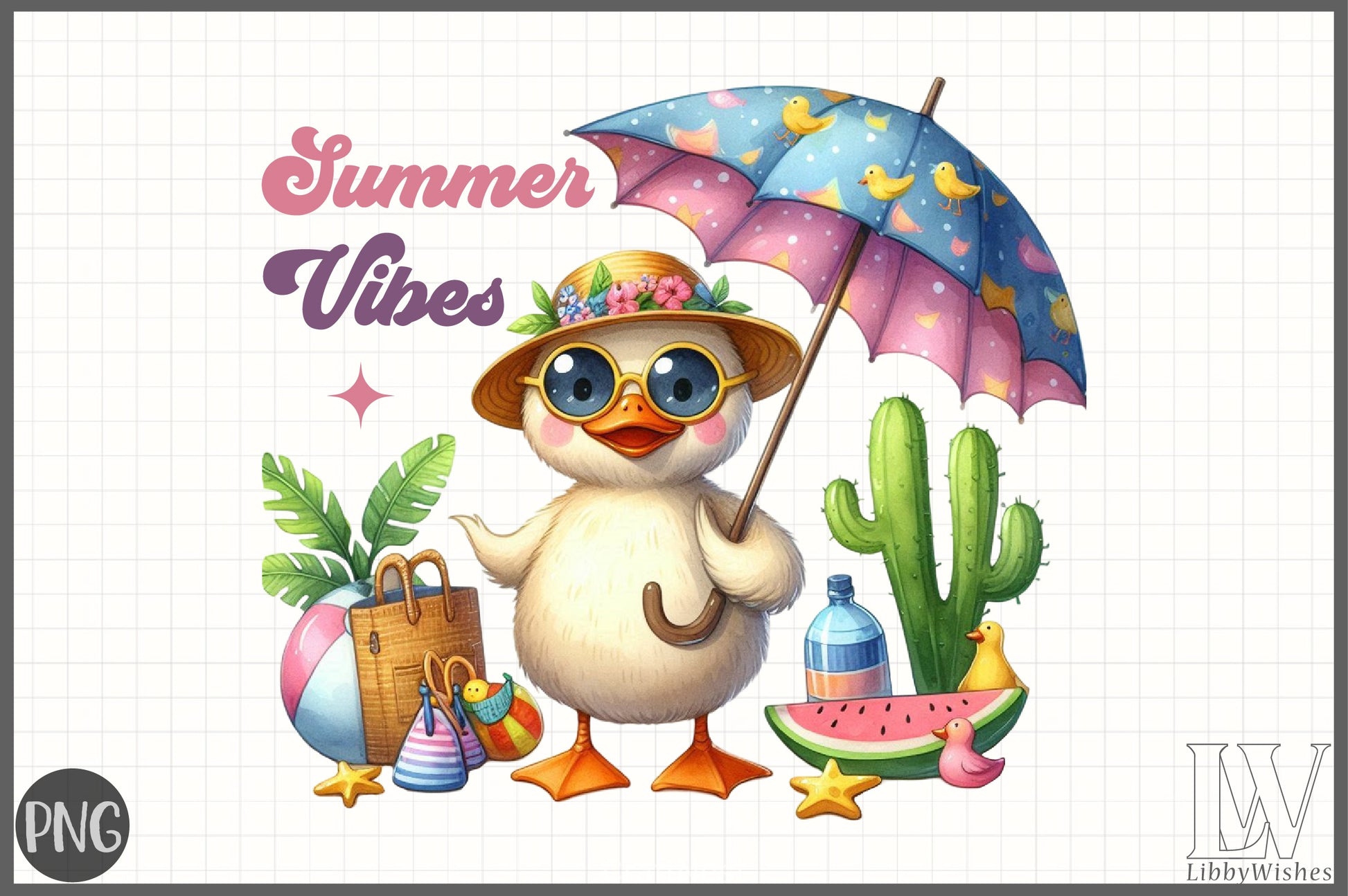 Funny Duck Summer Vibes Clipart Bundle - CraftNest - Digital Crafting and Art
