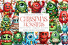 Christmas Monster Clipart Bundle: Transparent Graphics