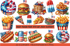 Fast Food for 4th of July Clipart Bundle - CraftNest - Digital Crafting and Art