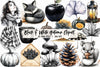 Black & White Autumn Clipart Bundle 4