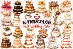 Fall Wedding Cake Clipart Bundle 2 - CraftNest - Digital Crafting and Art