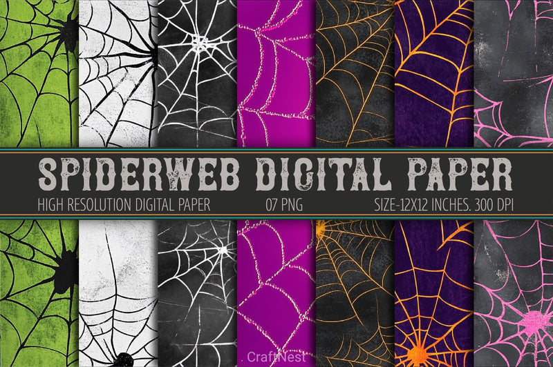 Spiderweb Digital Paper - CraftNest - Digital Crafting and Art