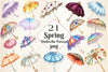 Spring Umbrella Parasol Clipart Bundle