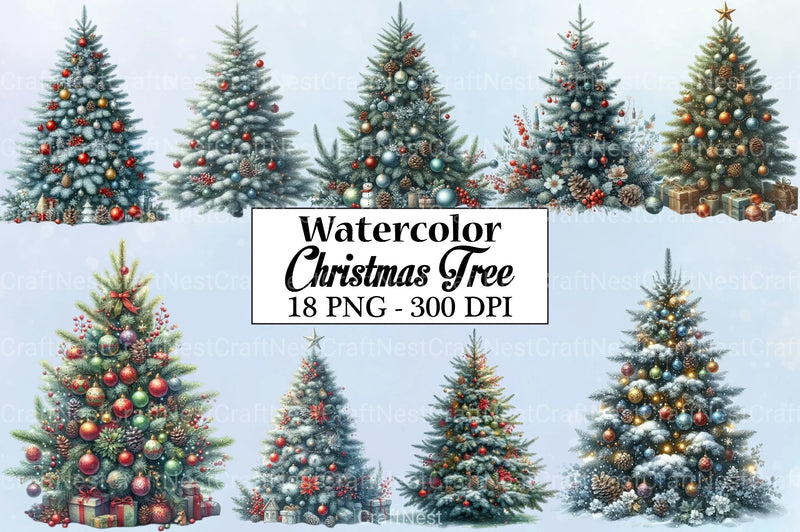 Christmas Tree Clipart Bundle 25 - CraftNest - Digital Crafting and Art