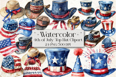 4th of July Top Hat Clipart Bundle - CraftNest - Digital Crafting and Art