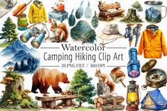 Camping Hiking Clipart Bundle - CraftNest - Digital Crafting and Art