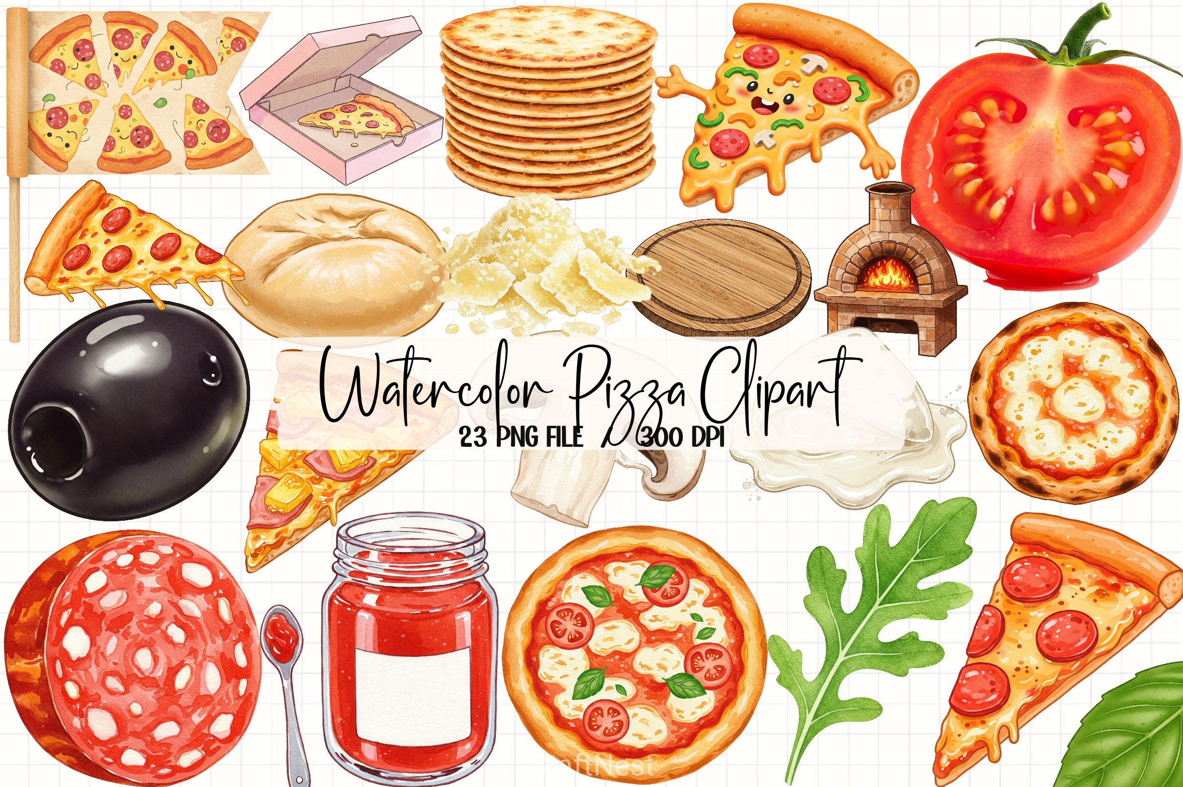 Pizza Clipart Bundle 1 - CraftNest - Digital Crafting and Art
