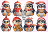 3D Christmas Cute Penguin Clipart Bundle