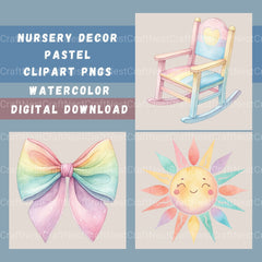 Pastel Nursery Decor Clipart Bundle - CraftNest - Digital Crafting and Art