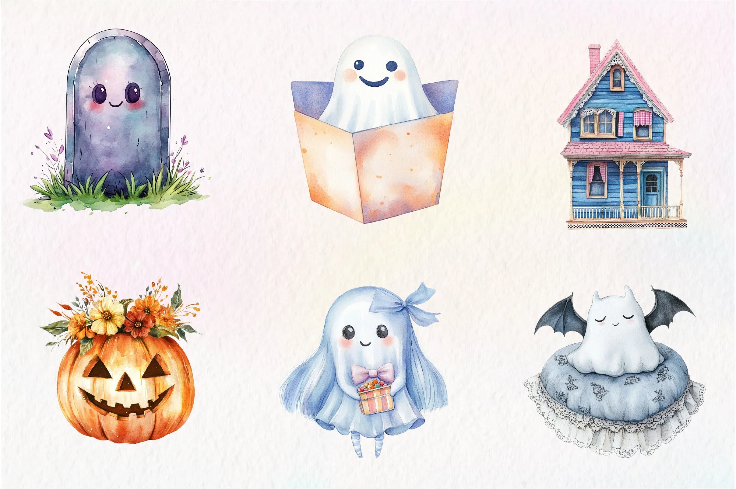 Cute Vintage Aesthetic Halloween Clipart Bundle - CraftNest - Digital Crafting and Art