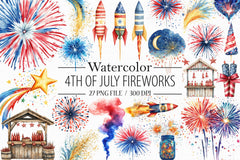 4th of July Fireworks Clipart Bundle 3 - CraftNest - Digital Crafting and Art