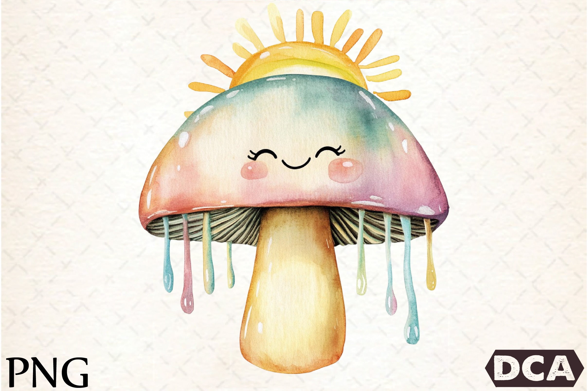 Rainbow Mushroom Clipart Bundle