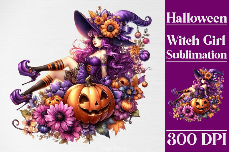 Halloween Witch Girl Clipart Bundle 2 - CraftNest - Digital Crafting and Art