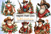 Vintage Cowboy Santa Clipart Bundle